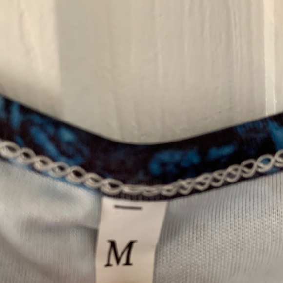 Source Unknown Blue Cold Shoulder Blouse - Picture 2 of 7